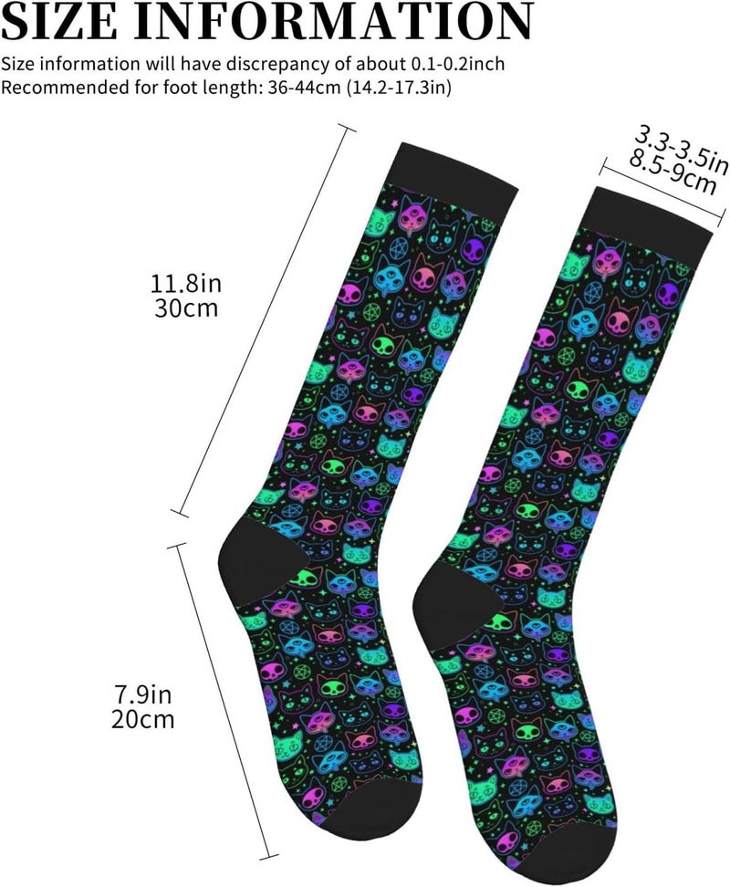 Figtihw Tie Dye Compression Socks Knee High Support Socks For Women Men Running Athletic Hiking - Image 5
